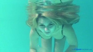 Underwater Breath Hold in a Leopard Print Bikini