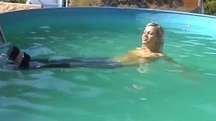 Wetlook - Jasmine has a Swim in Jeans and Buffalo Boots