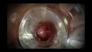 LOOKING DOWN ON a COCK IN a FLESHLIGHT WITH CUM