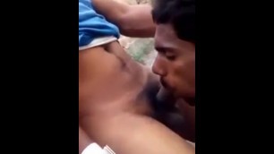 Indian Guy Sucks Indian Dad's Cock in Public Park