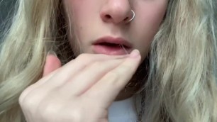 Sucking and Spitting on Fingers