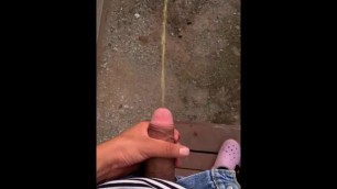 Uncut Mixed Teen Pisses while Jerking off