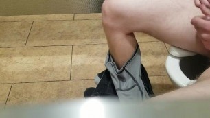 Teen Masturbating in a Public Bathroom (cums on Self)
