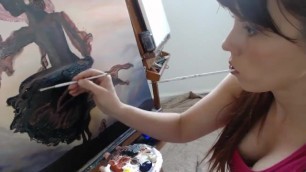 Amber Chase -watch Pornstar Amber Chase Painting Larger than Life