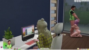 [SIMS 4] Guy Misses Work to get a Blowjob while Friend Watches