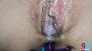 POV on her Pussy with my Dick inside and her Anal Plug !!! Part 2