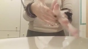 #SCRUBHUB Contest - Mistress Darkshine Washes her Hands Handcuffed
