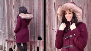 Girl Showing Fur Hooded Jackets