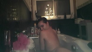 Bathtub Masturbation and Intense Eye Rooling Orgasm