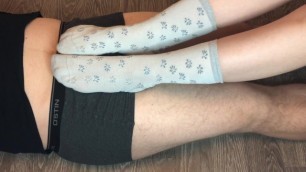 Teen Girl Footjob with School Socks Foot Fetish