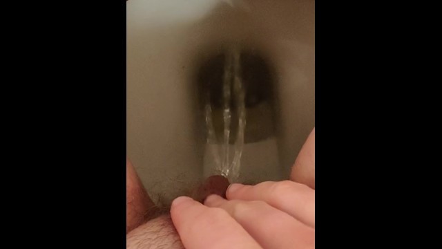 Rubbing Pissing Hairy Pussy on the Toilet after 3 Hour Hold