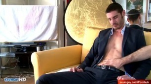 A Innocent Str8 Suite Trouser Guy Serviced his Cock in Spite of Him!