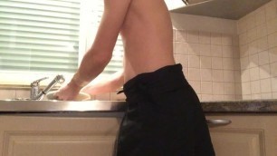Horny Boy Jerks off in the Kitchen