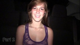 y&period; girl in casting in car getting naked