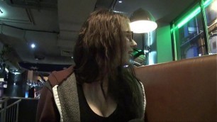 Upskirts toilet trip peeking and secret voyeur masturbation in a public bar